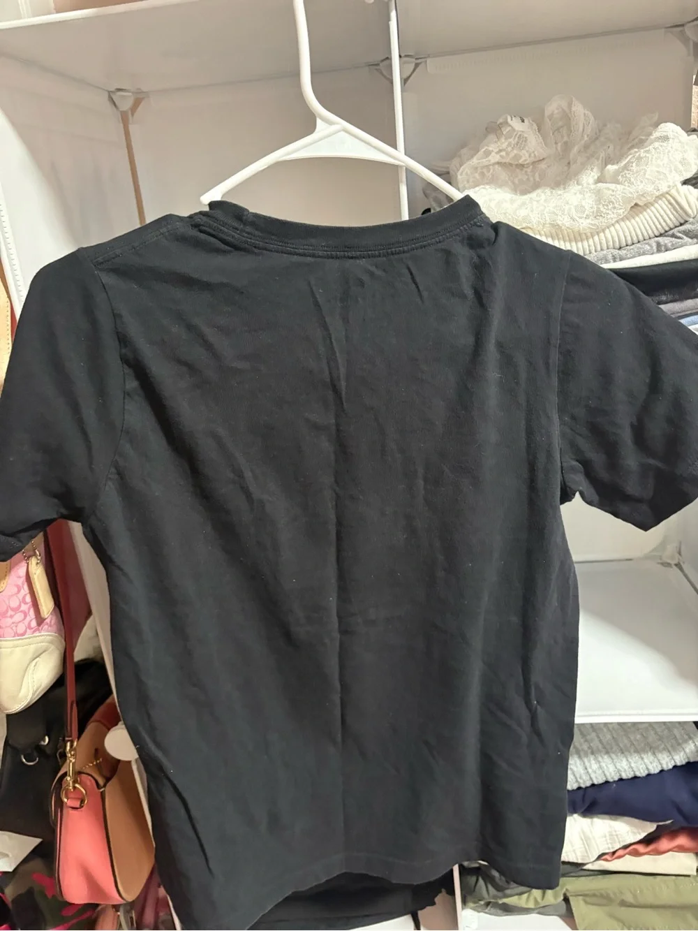 Nike Kids Black Tee with White Daisy, Yellow Smile & Red Sneaker